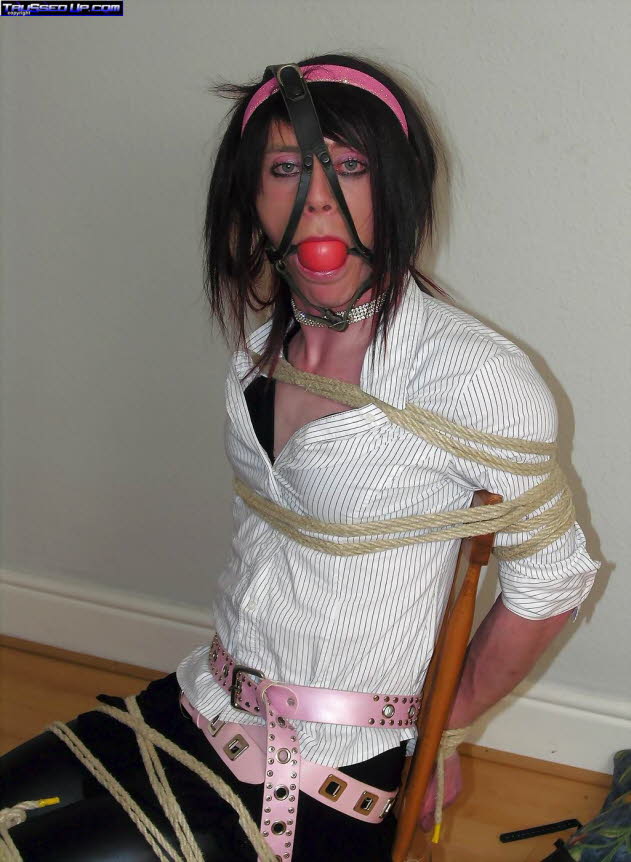 tranny goth bondage. Tied up and bound to be fucked