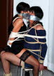 Bondage loving goth transsexuals tied up and gagged